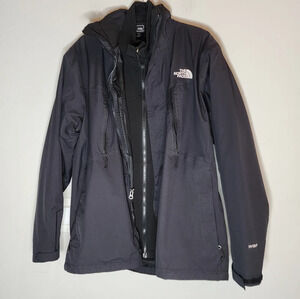 The North Face 3 in 1 Hyvent black coat men's size Large.